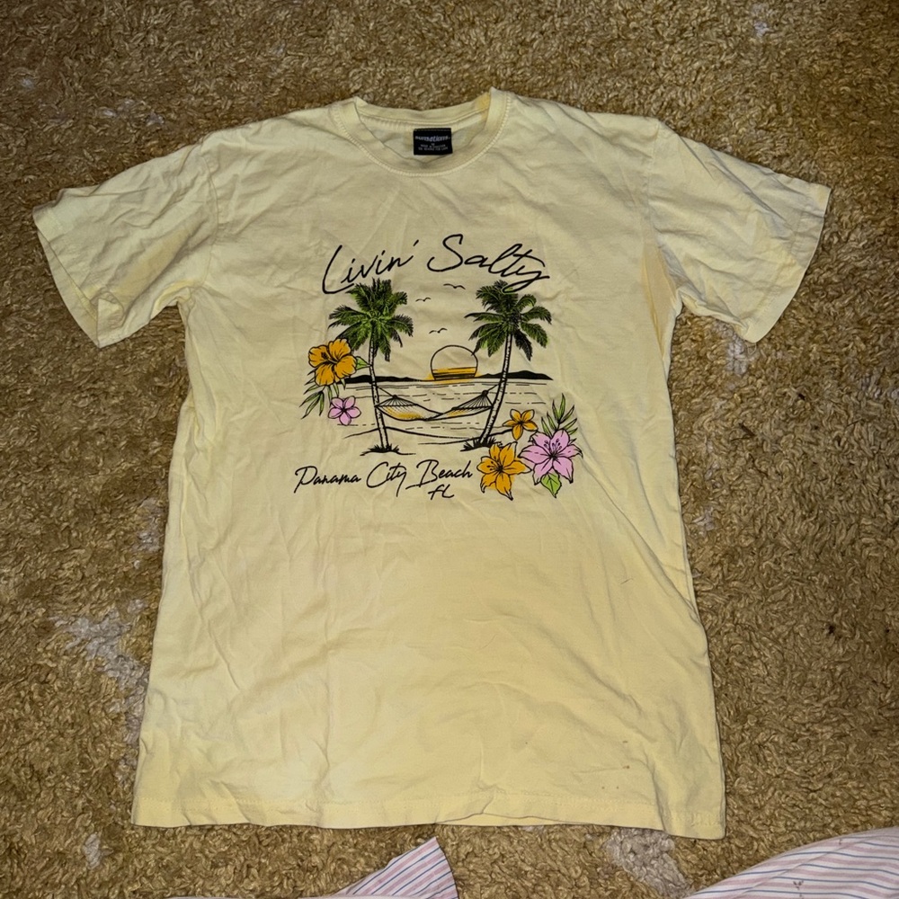 Yellow 'Livin' Salty' Graphic Tee